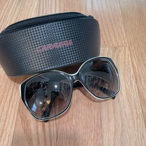 Carrera Oversized Black and White Retro Sunglasses
